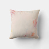 ピンク&コーラル抽象芸術ア絵を描ートのオリジナルアート クッション (裏面)