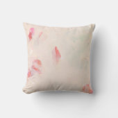 ピンク&コーラル抽象芸術ア絵を描ートのオリジナルアート クッション (正面)