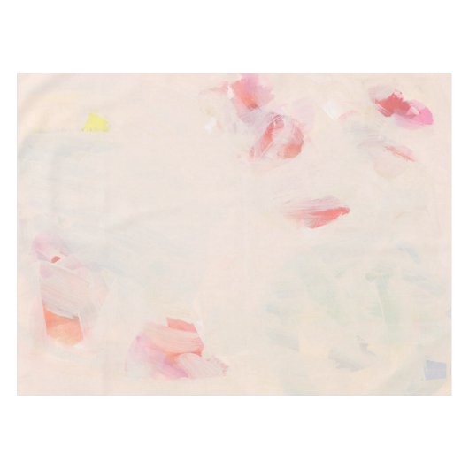 ピンク&コーラル抽象芸術ア絵画ートのカスタム文字 テーブルクロス (正面(横))