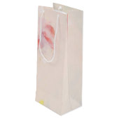 ピンク&コーラル抽象芸術ア絵画ートのカスタム文字 ワインギフトバッグ (裏面アングル)