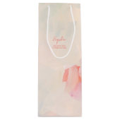 ピンク&コーラル抽象芸術ア絵画ートのカスタム文字 ワインギフトバッグ (正面)