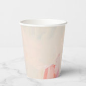 ピンク&コーラル抽象芸術ア絵画ートのカスタム文字 紙コップ (裏面)