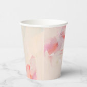 ピンク&コーラル抽象芸術ア絵画ートのカスタム文字 紙コップ (右)