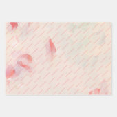 ピンク&コーラル抽象芸術フローラアーカスタムト文字 ラッピングペーパーシート (正面3)