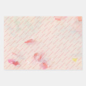 ピンク&コーラル抽象芸術フローラアーカスタムト文字 ラッピングペーパーシート (正面2)