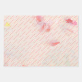 ピンク&コーラル抽象芸術フローラアーカスタムト文字 ラッピングペーパーシート (正面)