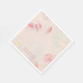 ピンク＆コーラル アブストラクトアートの絵 カスタムテキスト スタンダードランチョンナプキン (角)