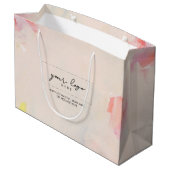 ピンク＆コーラル アブストラクト アート ビジネス 会社 ロゴ ラージペーパーバッグ (裏面アングル)