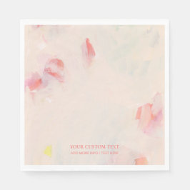 ピンク＆コーラル アブストラクト アート 絵画 オーダーメイド テキスト スタンダードランチョンナプキン