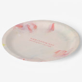 ピンク＆コーラル アブストラクト アート 絵画 オーダーメイド テキスト ペーパープレート (アングル)