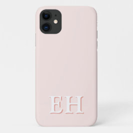 ピンク & コーラル | モダンなイニシャルモノグラム iPhone 11 ケース