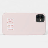ピンク & コーラル | モダンなイニシャルモノグラム Case-Mate iPhoneケース (裏面(横))