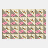 ピンク+ゴールデンポップ・アートのアートカセット包装紙彼女 ラッピングペーパーシート (正面)