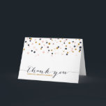ピンク&ゴールドのコンフェッティドット ありがとうカード サンキューカード<br><div class="desc">コンフェッティドット ありがとうカード
ブッシュ、ゴールド、濃い紫のコンフェッティドットが特徴のスタイリッシュでユニークなカード。 同じアイテムと他の色もご用意しております。</div>