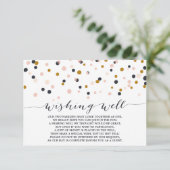 ピンク＆ゴールドのコンフェッティドット ウィッシュ ウェル カード (スタンド正面)