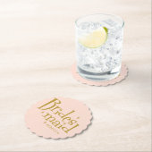 ピンク ゴールドのブライズメイド ギフト ペーパーコースター (インサイチュ)