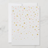 ピンク＆ゴールドの風船 | オー ベイビー ガール ベビーシャワー 招待状 (裏面)