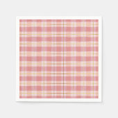 ピンク&ゴールドフォイルバッファロープレイド スタンダードカクテルナプキン (正面)