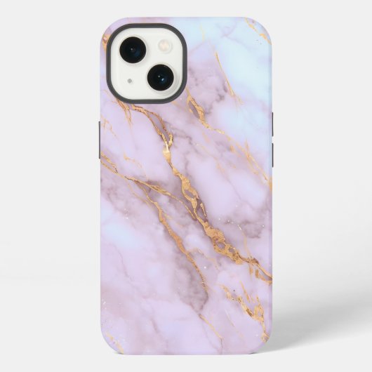 ピンク&ゴールド大理石iPhoneケース - ラグジュアリー・グラムシリーズ iPhoneケース (裏面)