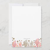 ピンク ゴールド グリッター シェル 海辺のビーチ ベイビー シャワー 招待状 (裏面)