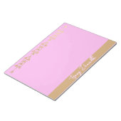 ピンク & ゴールド ミニマル オーダーメイド ノートパッド (アングル)