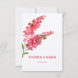 ピンク・サエレガントルビア・フローラ結婚ズ・サンキュー サンキューカード