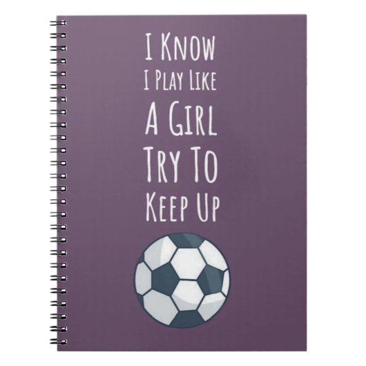 ピンク サッカー ギフト プレーヤー チーム スポーツ ガール 彼女へ ノートブック (正面)