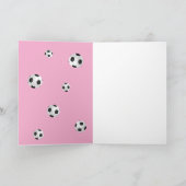 ピンク サッカー フットボール コーチ ボール 写真 サンキューカード (内部)