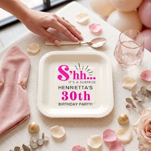 ピンク サプライズ バースデー 30th パーティー プレート