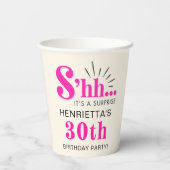 ピンク サプライズ 30歳の誕生日パーティー 紙コップ (裏面)