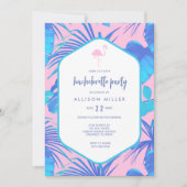 ピンク·サマー·トロピカル·フラミンゴ·バチェロレッテ 招待状 (正面)