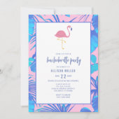 ピンク·サマー·トロピカル·フラミンゴ·バチェロレッテ 招待状 (正面)