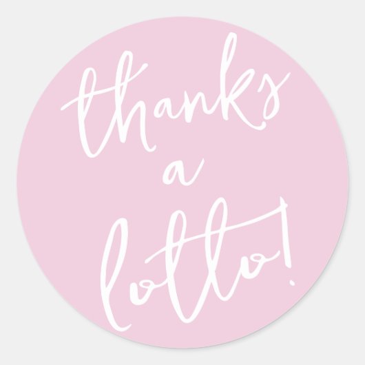 ピンク サンクス ア ロット スティッカー くじ券 プチギフト ラウンドシール (正面)