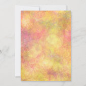 ピンク、サンゴ、オレンジの抽象芸術バブル結婚の 招待状 (裏面)