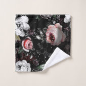 ピンク、サンゴ、白および黒のビクトリアンバラ バスタオルセット (ウォッシュタオル)