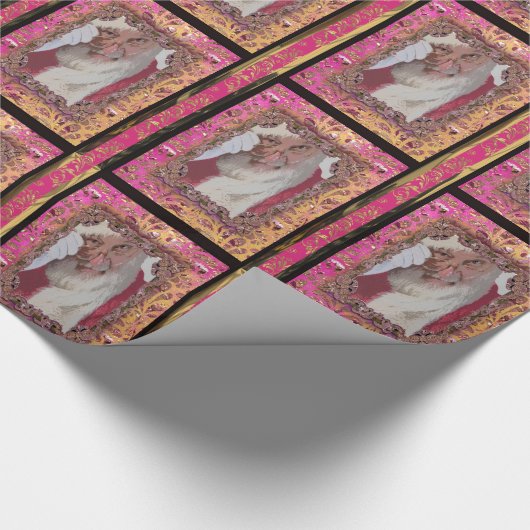 ピンク·サンタの謎のクリスビクトリアンマス ラッピングペーパー (コーナー)