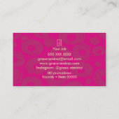 ピンク | シックとモダンバラフェイクグリッター 名刺 (裏面)