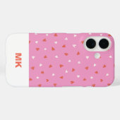 ピンク シック モノグラムイニシャル iPhone 16 カー Case-Mate iPhoneケース (裏面 (横))