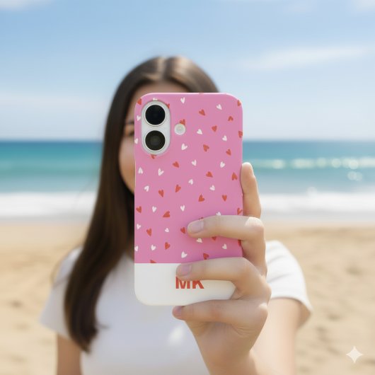 ピンク シック モノグラムイニシャル iPhone 16 カー Case-Mate iPhoneケース