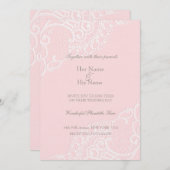ピンク シック ヴィンテージ エレガント ラッセル ウェディング 招待状 (正面/裏面)