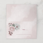 ピンク シナモン ローズ ホワイト フラワーリ プレイスカード (外部開封)