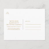 ピンク シマー クリスタル ガラス グラム セーブ・ザ・デート 案内ポストカード (裏面)