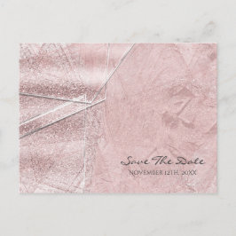ピンク シマー クリスタル ガラス グラム セーブ・ザ・デート 案内ポストカード