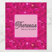 ピンク シャイニー シークイン ワインラベル (シングルラベル)