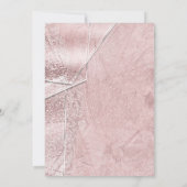 ピンク シャイマー クリスタル ガラス グラム パーティー 招待状 (裏面)