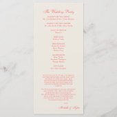 ピンク&シャンパン結婚式 プログラム (裏面)