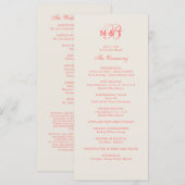 ピンク&シャンパン結婚式 プログラム (正面/裏面)