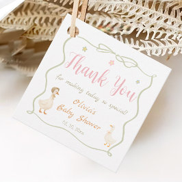 ピンク シリー ゴース ベイビー シャワー サンクス フェイバータグ