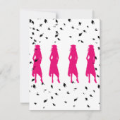ピンク·シルエット卒業パーティー 招待状 (正面)