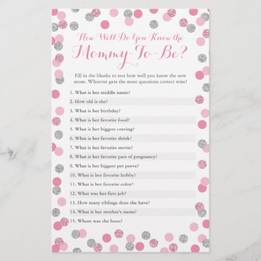 ピンク&シルバーどの程度良くママのクイズを知っている (正面)